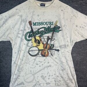 Vintage Single Stitch 90s Missouri Country Music T Shirt XL All Over AOP Print